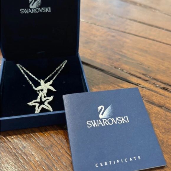 Authentic Swarovski Double Starfish silver necklace - Picture 3 of 7